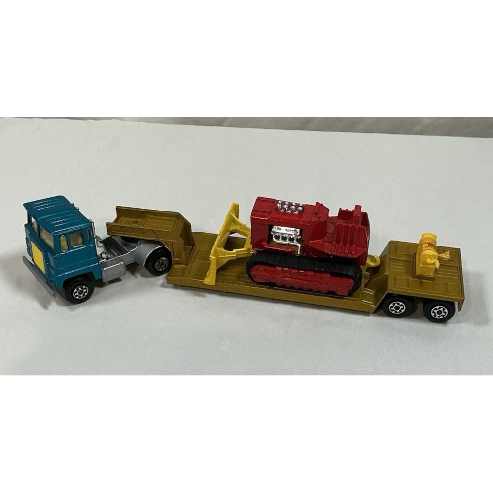 Vintage Matchbox Lesney Super Kings K-23 Scammell Low Loader Bulldozer England
